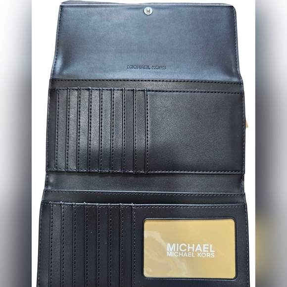 Michael Kors Black Jet Set Travel Large Trifold, NEW WITH TAGS! - Picture 4 of 7